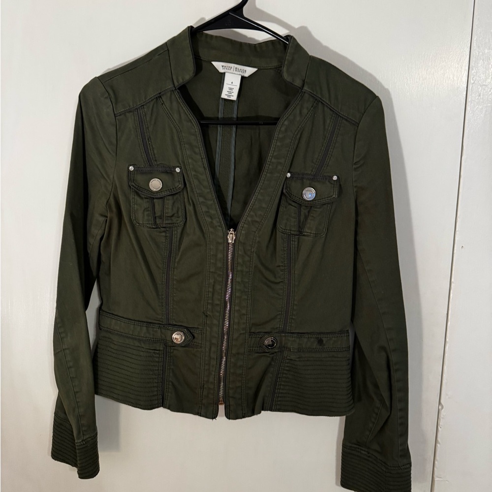 White House Black Market Women's Olive Jacket